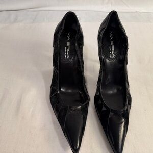 Via Spiga Black Geometric Heels